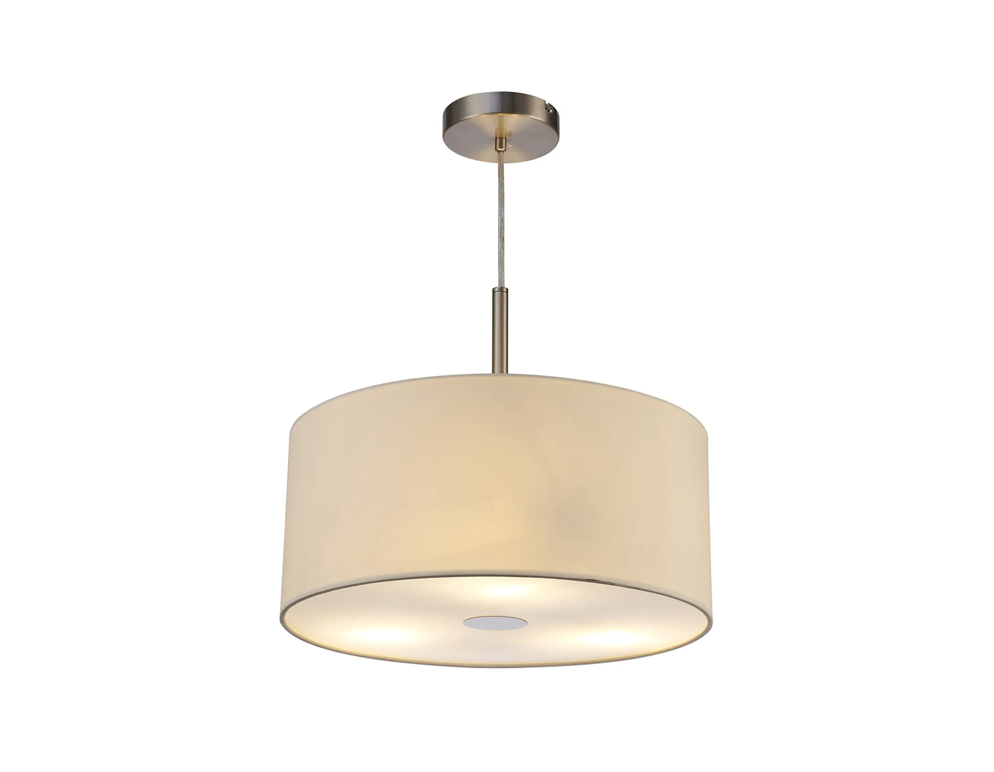 Baymont 40cm 3 Light Pendant Satin Nickel, Ivory Pearl, Frosted Diffuser DK0441  Deco Baymont SN IV
